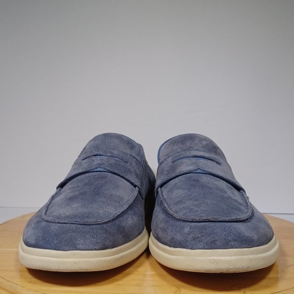 Calvin Klein (Size 10.5) Men\'s Trapper Slip-On Penny Loafer Suede Light Blue main image 4